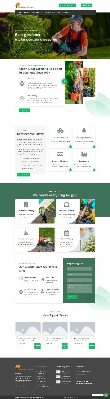 Clean Deal Gardens Website